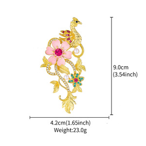 Broche de Animales Pequeños, Estilo Europeo y Americano, con Incrustaciones de Diamantes, Flores Frescas y Aves, Elegante y Moderno - Product Image 6