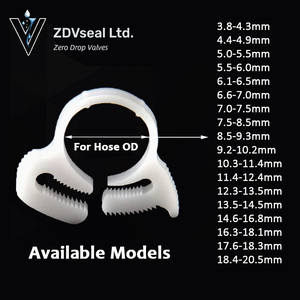 ZDVseal da 3.8mm <span class=keywords><strong>A</strong></span> 40mm forte <span class=keywords><strong>A</strong></span>-grade PP gola di plastica bianca dentata tubo tubo tubo morsetto <span class=keywords><strong>clip</strong></span> regolabile - Product Image 3