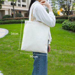 Bolsas ecológicas de algodón grueso de 8/10/12oz, bolsa de <span class=keywords><strong>playa</strong></span> plegable con asa, bolsas de compras baratas con logotipo personalizado - Product Image 5