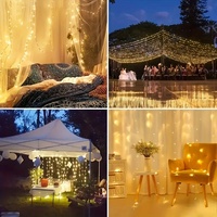 Guirlandes lumineuses LED pour rideau, extérieur, alimentées par USB, 3x3m, 300 LED, 8 modes, pour mariage, fête, Noël, fenêtre, chambre à coucher, décoration