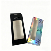 Boîtes personnalisées à fenêtre holographique avec affichage en PVC transparent et impression couleur intégrale, boîtes à effet arc-en-ciel pour l'emballage de sous-vêtements
