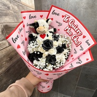 Kertas Kado Bunga PE Parchment Berkualitas Tinggi Model Terbaru 58x58cm Hari Ibu Hari Valentine Tahan Air