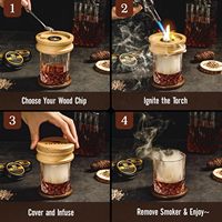 Kit de fumage pour whisky, ensemble d'outils de bar, copeaux de bois naturels, 2 verres, moules à glace, pour cocktails Old Fashioned, cadeau pour hommes TX