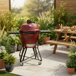 Four <span class=keywords><strong>Kamado</strong></span> en céramique de 22 pouces avec compartiments, pour <span class=keywords><strong>barbecue</strong></span> extérieur et cuisson au four, doté de fonctions pour <span class=keywords><strong>pizza</strong></span> américaine et cuisson au charbon de bois - Product Image 1