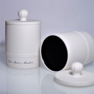 C & H Home Decoration Bougeoir de marque privée de luxe <span class=keywords><strong>Bougie</strong></span> parfumée en céramique au design unique blanc - Product Image 6