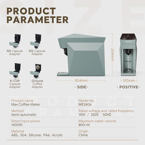 Machine à café électrique multifonctionnelle 4 en 1 Capadeli, semi-automatique, <span class=keywords><strong>compatible</strong></span> avec les capsules Nespreso, les capsules k Cup - Product Image 5