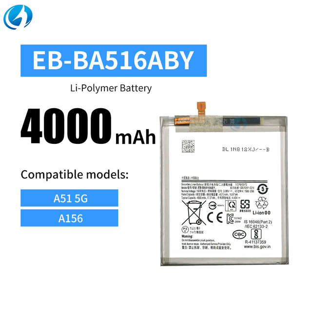 High Quality 3.86v 4000mAh EB-BA516ABY Replacement Phone Battery for Samsung A51 5G A516 SM-A5160 Phone Battery