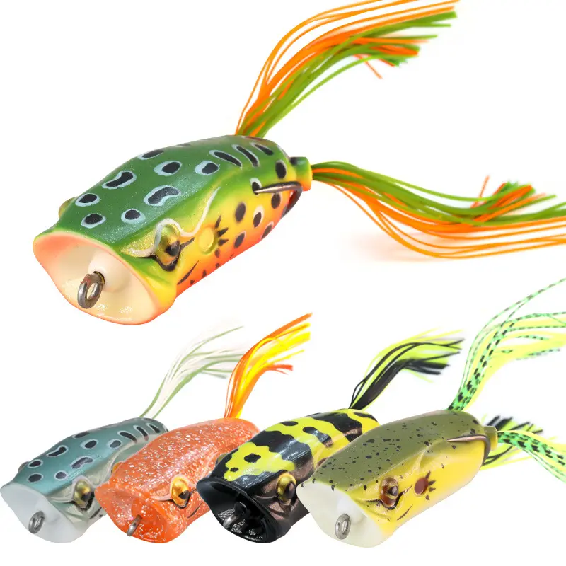 Big Mouth Soft Rubber Frog Angel köder mit langem Fischschwanz rock Vivid Floating Soft Lure für Bass Pike und mehr