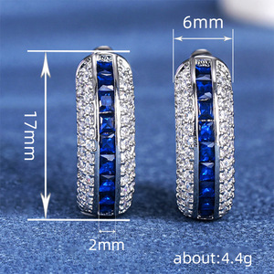 Orecchini a Cerchio con Accenti Blu per Donne, Accessori Classici per Uso Quotidiano - Product Image 4