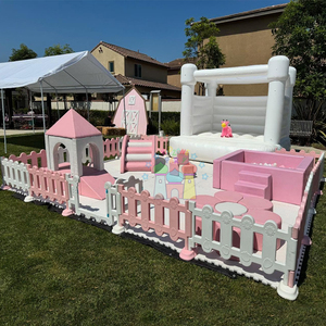 Aire de jeux intérieure pour enfants <span class=keywords><strong>XL</strong></span>, <span class=keywords><strong>piscine</strong></span> à balles blanche, château gonflable arc-en-ciel, équipement de jeu souple, ensemble complet - Product Image 4