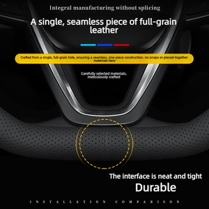 Accessoires de poignées en cuir à 4 branches DM Sports pour Buick Enclave, Kent, Regal, Venucia <span class=keywords><strong>Onca</strong></span>, Genoa, Yoleon, Onix (taille de poignée 38) - Product Image 4
