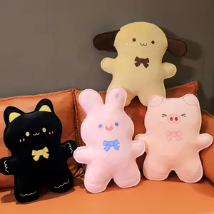 Travesseiro para assento de pelúcia kawaii, almofada de pelúcia, para assento, macia, de desenho animado, porco, urso, cadeira e sofá