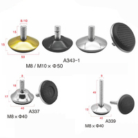 Kit de pieds de nivellement réglables en métal M8 avec écrous en T, robustes pour armoires et utilisation multi-espaces