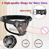 Ceinture réglable en cuir souple pour la taille et la cuisse, harnais pour godemichet avec anneaux en métal, jouets sexuels pour adultes pour femmes et hommes