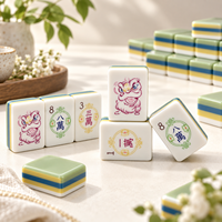 Jeu de Mahjong Américain Mini Personnalisé 160 Pièces Tuiles Acryliques 3 Couches Danse du Lion Chinois Gravure Personnalisée Jeu de Table Portable