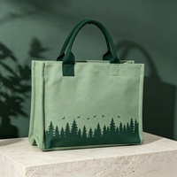 Sac fourre-tout en toile personnalisé avec fermeture éclair, motif dessin animé, respirant, lavable, pour le shopping, le rangement quotidien, les fournitures de couture et les aliments
