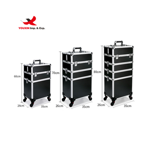 Factory Direct Profession 4 in 1 Large Capacity <b>Makeup</b> <b>Case</b> Multi-layer Detachable Lockable Cosmetic <b>Case</b> with 360 Degree Wheel - Product Image 2