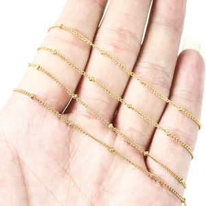 Stainless Steel <b>Beaded</b> Chain 5 Meter Roll Spike Pattern Women's <b>Bracelet</b> Necklace Twist Chain <b>Gold</b> Rose <b>Gold</b> Steel Color - Product Image 3
