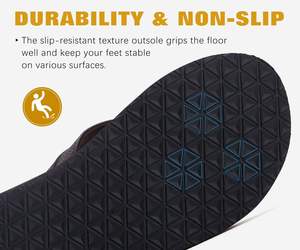 Tongs de yoga en cuir pour hommes, sandales à lanières avec soutien de la voûte plantaire, tongs compensées pour tongs - Product Image 5