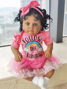 Muñeca Bebé Realista de Silicona, Niña Negra, Tipo Reborn, para Navidad - Product Image 4