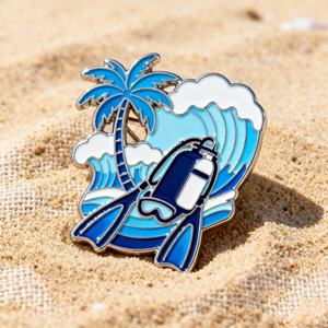 Alfileres personalizados de esmalte de playa y Océano | Fabricante de insignias de metal con tema de <span class=keywords><strong>mar</strong></span> de verano - Product Image 5