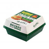 Boîtes à hamburgers écologiques personnalisées imprimées, résistantes à la graisse et aseptiques pour l'emballage de la restauration rapide, des sushis et des chewing-gums, avec logo et taille personnalisée