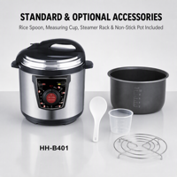 Cuisinière à pression électrique 4L 5L 6L 8L 10L 12L 800W 900W 1000W 1300W 1600W à commande mécanique, avec cuve de cuisson antiadhésive
