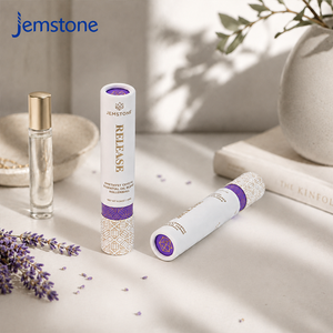 Customized Premium <b>Biodegradable</b> Essential Oil Perfume Paper Tube Gold Foil Printed Cardboard Kraft Tube Packaging Box Cylinder - Product Image 1