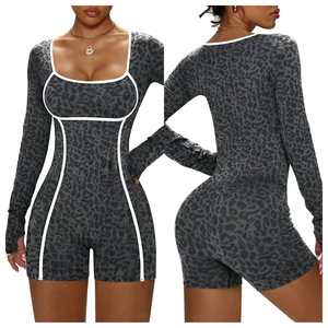 Traje Deportivo Activo de Manga Larga de Spandex y Nailon, Transpirable, para Fitness y Yoga, OEM ODM Personalizado - Product Image 1