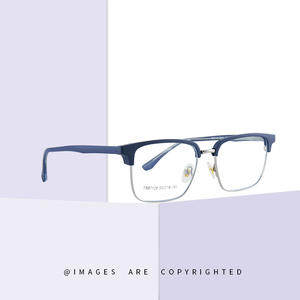 87129 Lunettes de vue rectangulaires pour hommes en TR90, monture intégrale, noir et or, protection anti-lumière bleue, style professionnel ultraléger - Product Image 2
