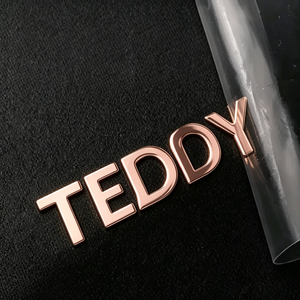 Pegatina de Transferencia Transparente Personalizada TEDDY, Logotipo Removible, Pegatina de Transferencia UV DTF Transparente de Metal Dorado 3D - Product Image 6