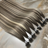 Extensiones de Cabello con Punta Plana de Queratina, Cabello Humano 100%, Extensiones de Cabello Remy Ruso con Queratina Plana, Venta al Por Mayor