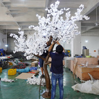 300cm RGB LED Érable Éclairage Haute Simulation Artificielle Automne Feuilles D'érable Arbre Jardin De Noël Festive Lampe Décorative