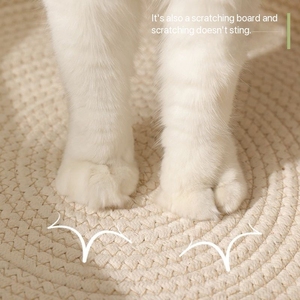 Venta al por mayor, camas redondas de ratán para gatos y perros, nido de Puga tejido a mano con cómoda alfombrilla redonda - Product Image 5