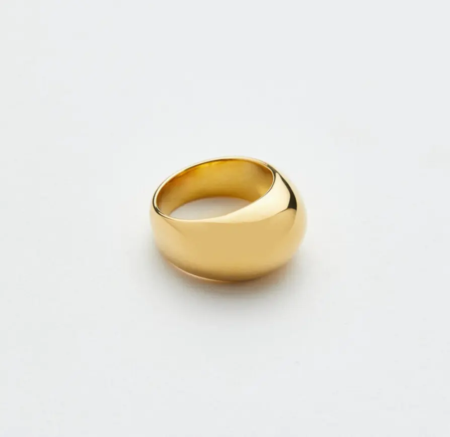 Minimalistischen Schmuck Beliebte Design Chunky Ringe Schmuck Frauen Edelstahl Gold Dome Ring