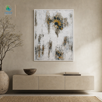 Peinture murale abstraite moderne personnalisée en gros, 100 % faite à la main en acrylique avec impression sérigraphique