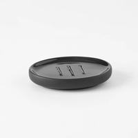 Ensemble d'accessoires de salle de bain noir mat avec distributeur de savon Porte-brosse de toilette Porte-savon Tumbler
