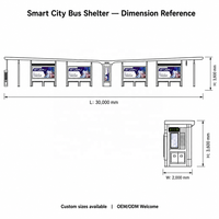 Abri de bus de transport moderne à énergie solaire avec panneau d'affichage numérique, point d'accès Wi-Fi – Solution modulaire extérieure pour la mobilité