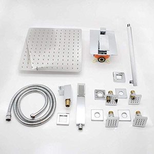 Cuarto de baño de cromo Sistema de ducha 12 pulgadas de lluvia ducha con Spray de cuerpo y de ducha - Product Image 6