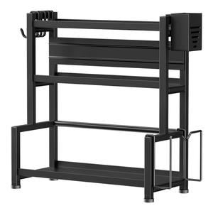 Estante de Almacenamiento Multifuncional Simple para Cocina, de 3 Niveles, de Acero al Carbono, Soporte para Cuchillos y Especias con Base para Tabla de Cortar - Product Image 2