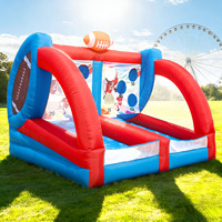 Jeu de cible de rugby gonflable d'extérieur pour adultes et enfants, avec trou de score, cabine de tir de football gonflable pour jardin/événements