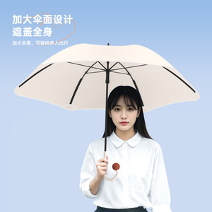 Cafe <b>Nose</b> Anti-Slip Umbrella <b>Long</b> Handle Series 8 Ribs Alloy Frame Polyester Manual Open Sun Rain Protection Travel Use - Product Image 4