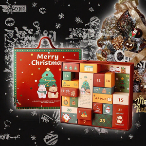 Calendario de Adviento con Cajas Ranuradas, Caja de Regalo con Relieve, Materiales Reciclados, Cierre Magnético, Impresión a Cuatro Colores 2026 - Product Image 3