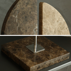Minimalista de diseño único doble arco Luna escultura Hotel hogar sala de estar decorativo mármol arte artesanía piedra Interior objeto - Product Image 4