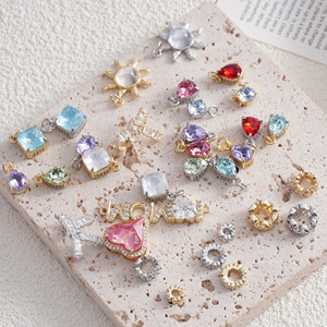 Crystal Pendant Charms Faceted Heart Shape Bezel Setting Single Hole DIY Jewelry Accessories Unisex Everyday Wear - Product Image 1