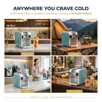 HONEYICE Machine à smoothie électrique portable en plastique pour la maison, le camping et l'hôtellerie - Bouteille à slushy instantané et moelleux avec entrée d'alimentation