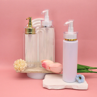 Bouteilles cosmétiques rondes classiques en PET de 500 ml vides pour l'emballage de shampooing, gel douche, lotion et sérum pour soins de la peau