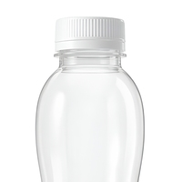 Bouteille en plastique transparente de 300 ml avec bouchon à vis pour boissons à emporter, jus, lait ou thé