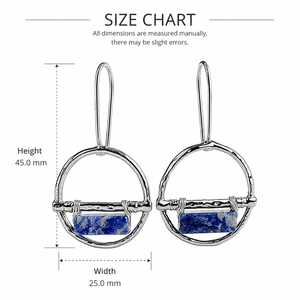 Orecchini Pendenti Vintage Grandi Cerchi Martellati Blu con Filo Avvolto, Moda Donna - Product Image 5
