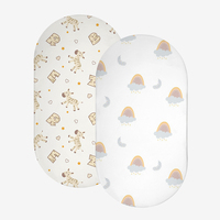 Drap de berceau en coton biologique respirant, draps universels pour matelas ovale, pour fille et garçon, motif floral personnalisé, drap de lit pour bébé